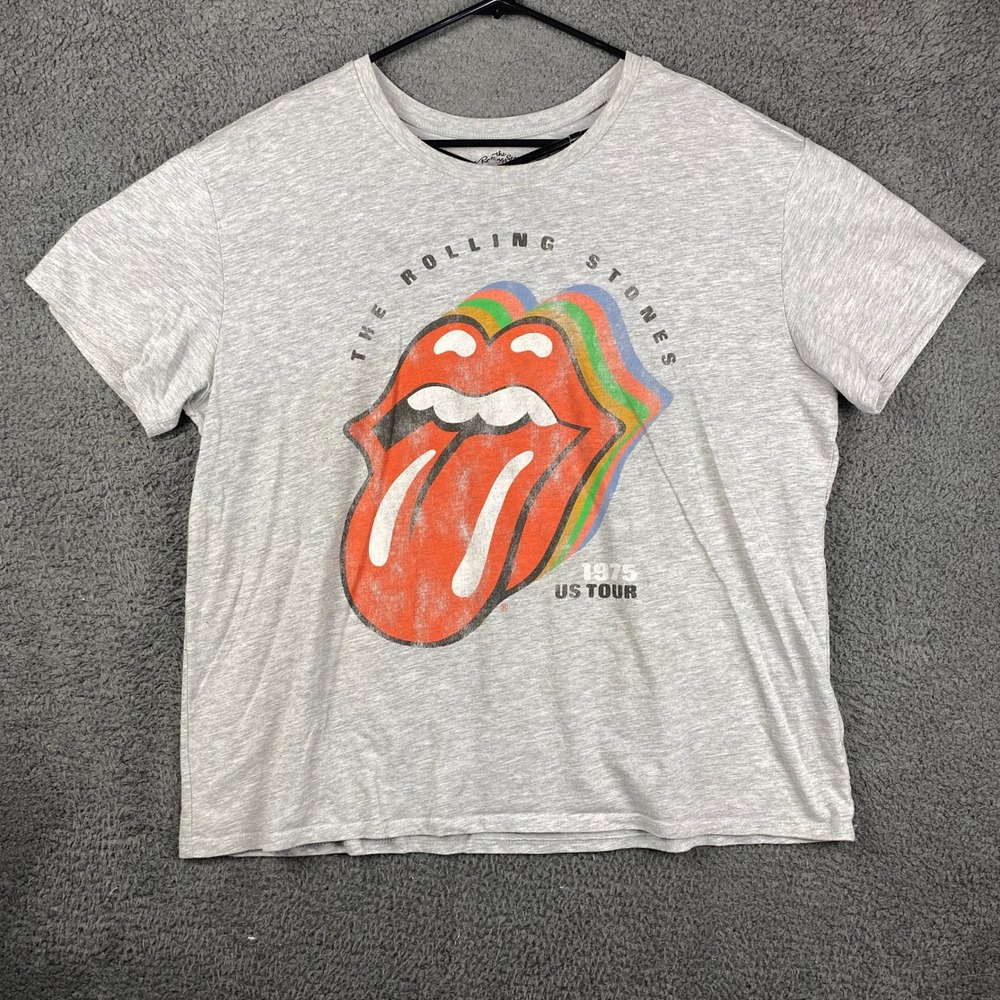 Rolling Stones 1975 US Tour Graphic T‎ Shirt Kids XL Band Tee